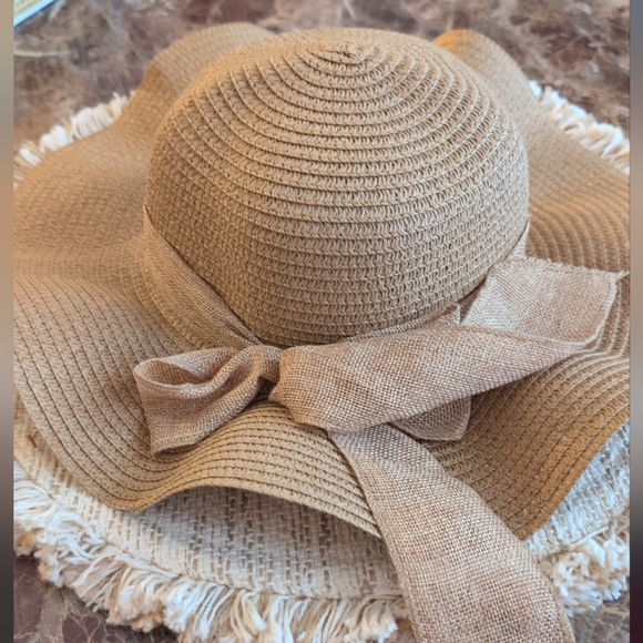 SHEIN Tan Wide Brim Hat with Bow - Picture 5 of 5